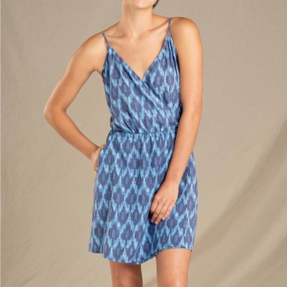 Toad & Co Hillrose Tencel Blue Shadow Ikat Pocket Dress
